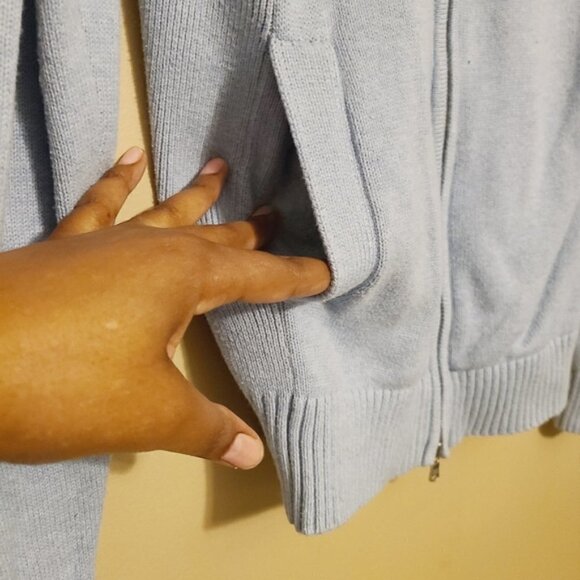 Tommy Hilfiger | Men's Sky Blue Full Zipper Cardigan Sweater (Size Medium) - Picture 8 of 15